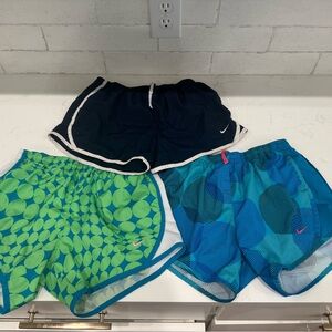 Nike Kids' Blue and Green Patterned Shorts Set Youth Large lot of 3